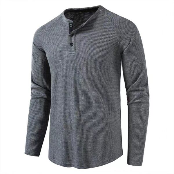 2bce4e57-72f9-4c8a-ae85-58eb788feaf5.jpg Classic Waffle Henley Tshirt Men 2022 New Crew Neck Long Sleeve Slim Fit Tee Shirt Homme Casual Heavy Weight T Shirts Male