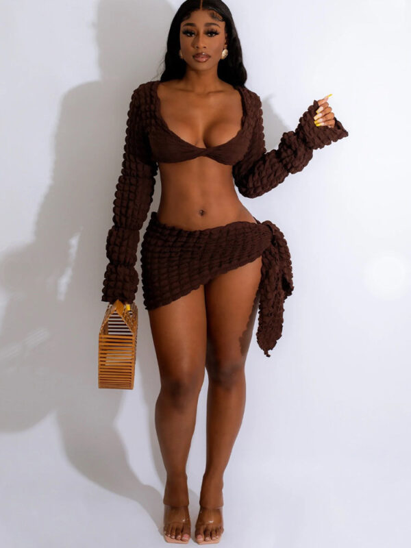 Long-sleeved V-neck Top