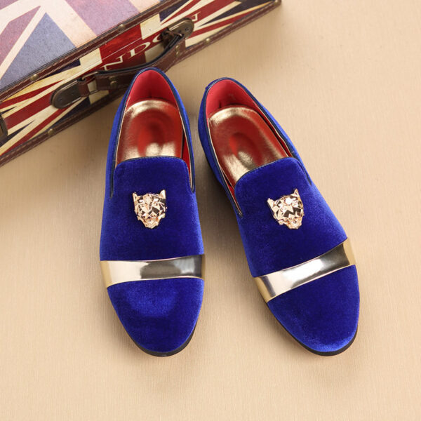 Metal Men's Leather Shoes, Trendy Shoes, Extra Large Size, Foreign Trade, England, Single Shoes, Suede, Youth Trend, Lazy Shoes