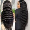 Real Person Wig 13 4 Lace Deep Rolled Wavy Human Hair Wig Natural Hair