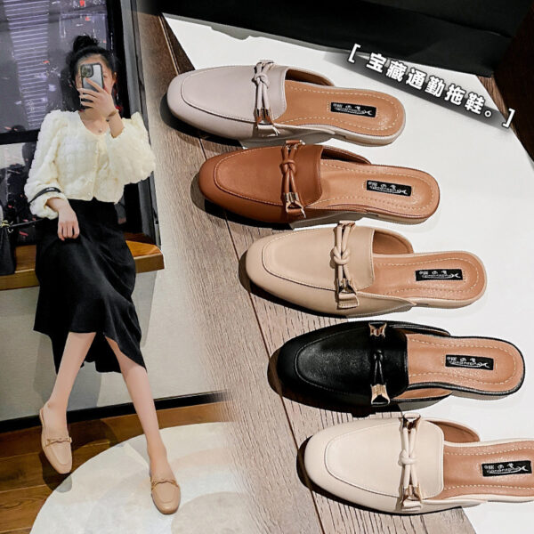 Closed Toe Women's Outer Wear Fashion Slippers Half Slippers