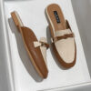 Closed Toe Women's Outer Wear Fashion Slippers Half Slippers