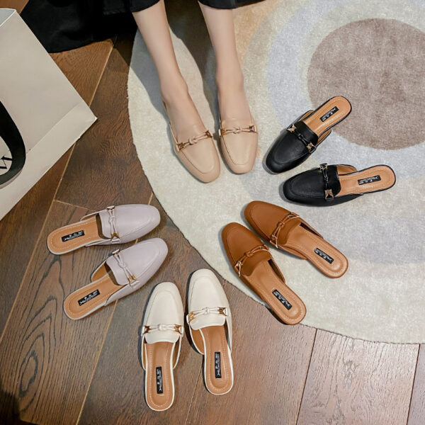 Closed Toe Women's Outer Wear Fashion Slippers Half Slippers
